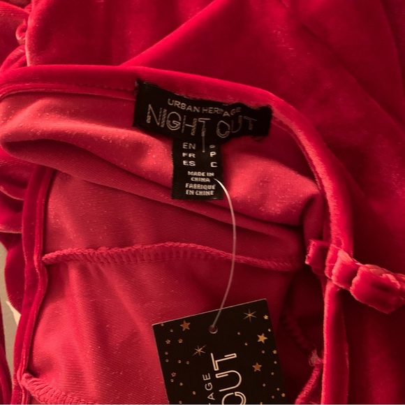 NWT Urban Heritage Red Velvet Bodycon Mini Dress - Picture 7 of 12